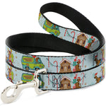 Dog Leash - Scooby Doo Holiday Scenes and Icons Baby Blue