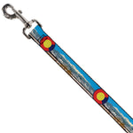 Dog Leash - Colorado Mount Evans Vivid Landscape/Colorado Flag Icon