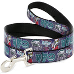 Dog Leash - Nightmare Before Christmas Lock Shock & Barrel Group Pose/Masks Purples