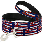 Dog Leash - Hawaii Flags Weathered Blue/Red/White
