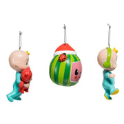 Kurt Adler Cocomelon  3-Piece Ornament Set