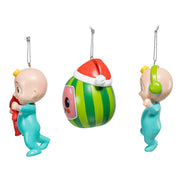 Kurt Adler Cocomelon  3-Piece Ornament Set