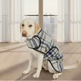 Load image into Gallery viewer, Gray and Blue Plaid Blanket Dog Coat

