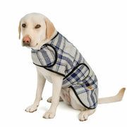 Gray and Blue Plaid Dog Blanket Coat