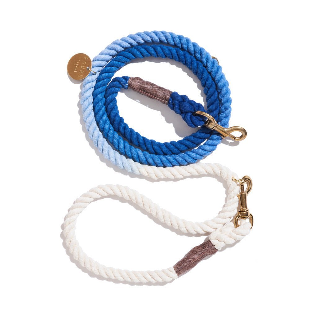 Shop Leashes Premium Cobalt Cotton Rope Dog Leash by Found My Animal | Adjustable & Secure Bolt Snap