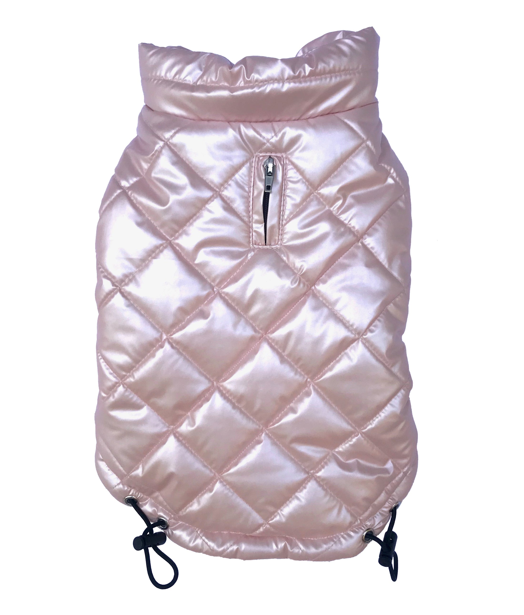 Coco Puffer Diamond Quilted Coat, Pearl PInk 