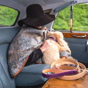 Ostrich Leather Dog Leash Grape