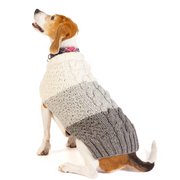 Color Block Cable Dog Sweater