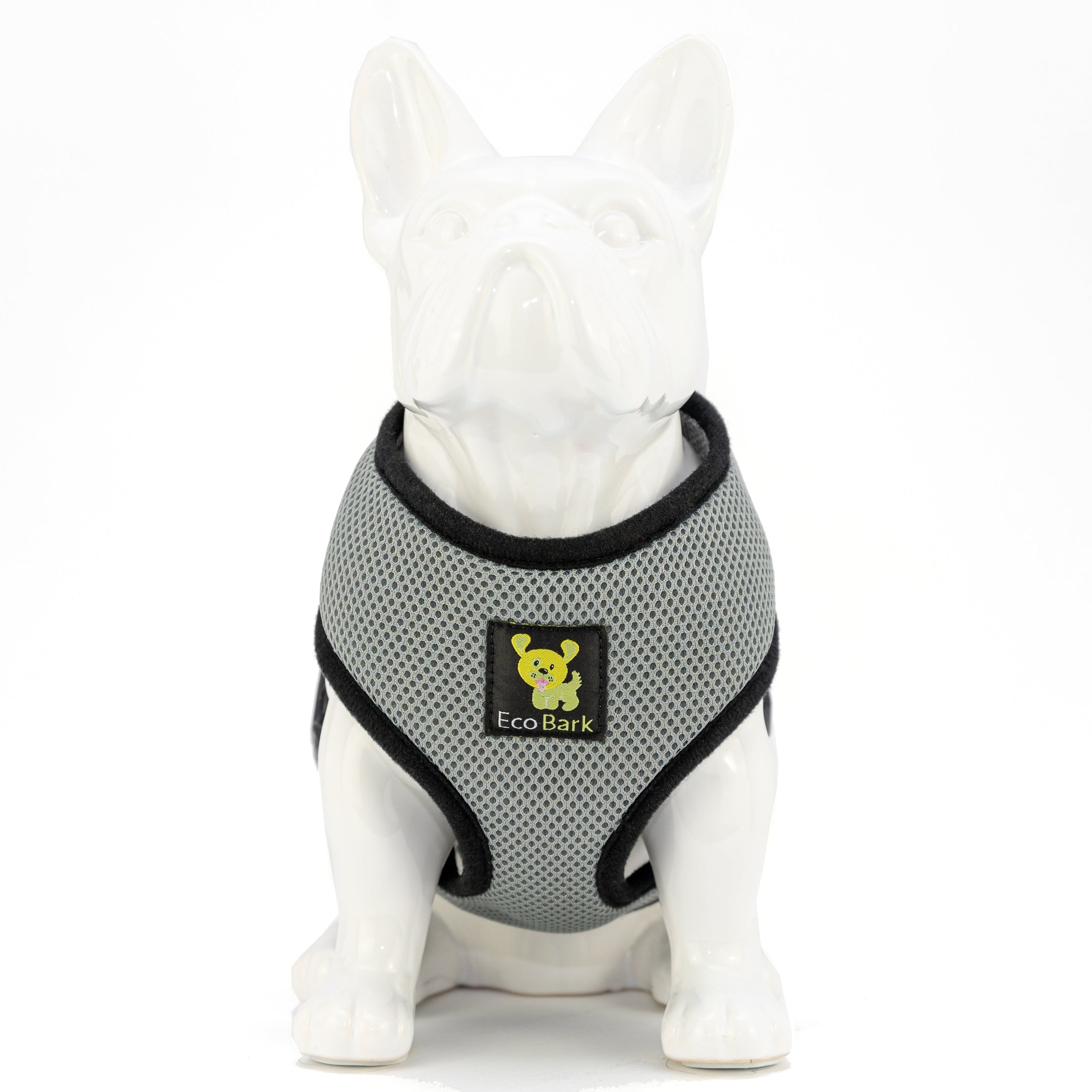 EcoBark Gray Dog Harness - Over-the-Head Dog Soft Mesh Vest Halter for Small to Medium Dogs and Puppies