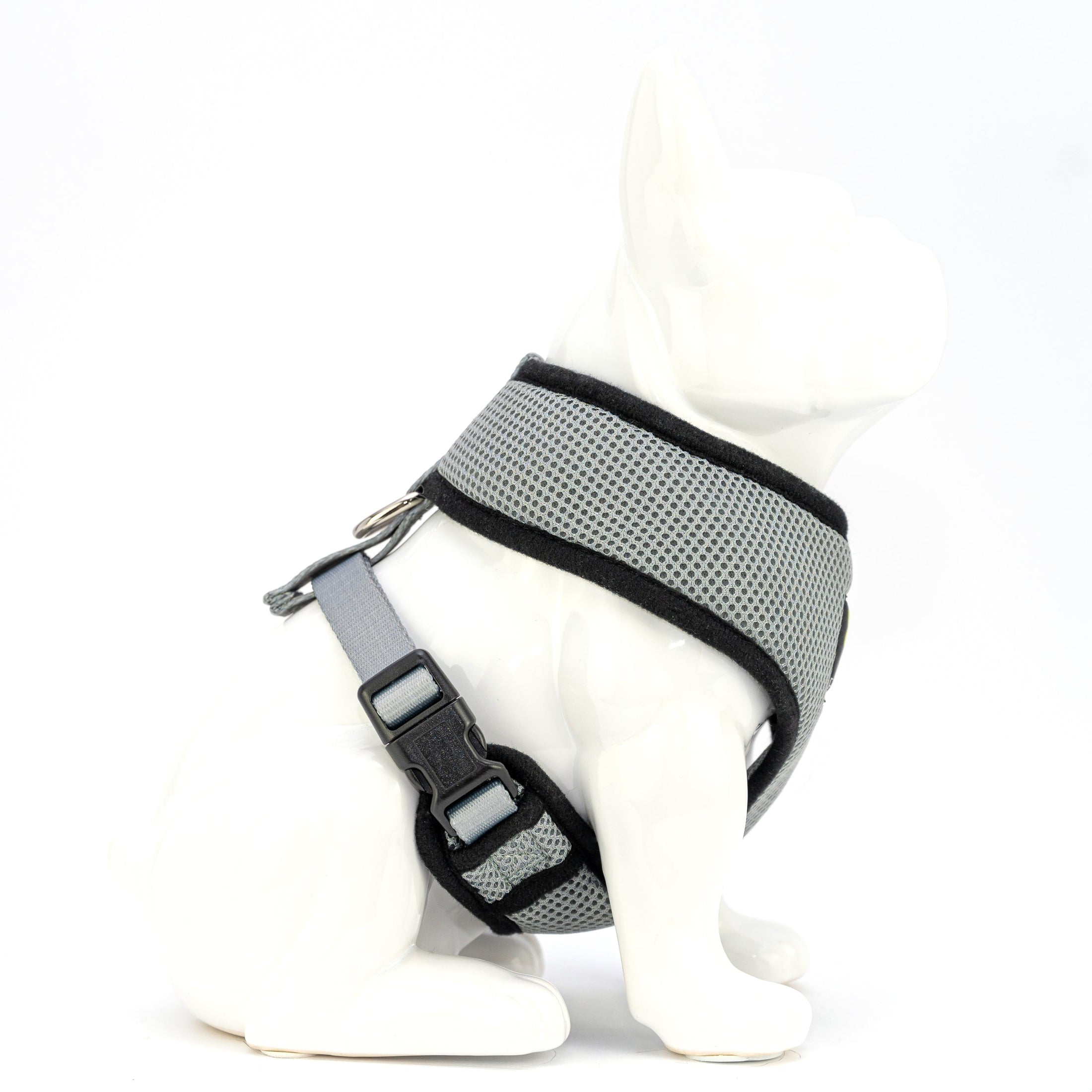 EcoBark Gray Dog Harness - Over-the-Head Dog Soft Mesh Vest Halter for Small to Medium Dogs and Puppies