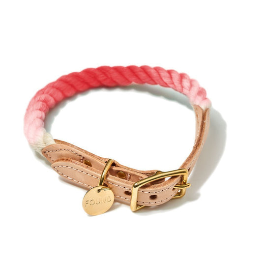 Dog Collars Premium Coral Ombre Cotton Rope Cat & Dog Collar