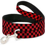 Dog Leash - Checker Black/Red