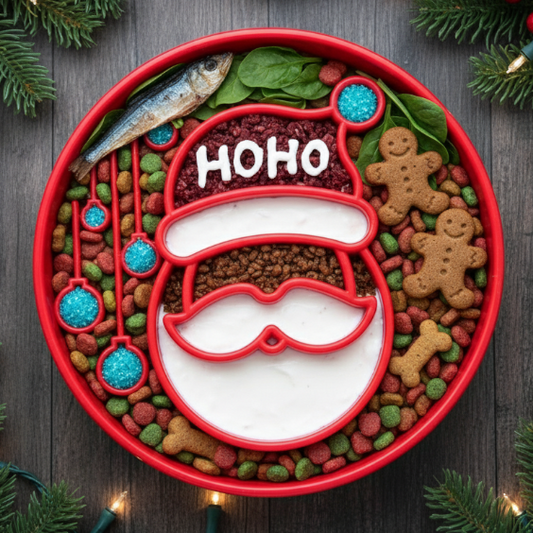 Santa Christmas eBowl Deep Slow Feeder Dog Bowl for Enrichment | USA Made