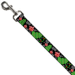 Dog Leash - Christmas Collage Black/White/Green/Red