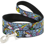 Dog Leash - Rainbow Cloud Stars Baby Blue