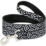 Dog Leash - Bullseye Stacked Black/White