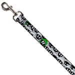 Dog Leash - Marvin the Martian Expressions Stacked White/Black/Green/Gold