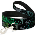 Dog Leash - Retro Monster Aqua/Black