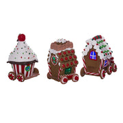 Kurt Adler 4.3-Inch Claydough 3D LED Gingerbread Train Set of 3 Pieces
