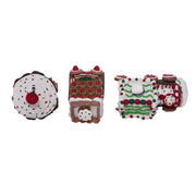 Kurt Adler 4.3-Inch Claydough 3D LED Gingerbread Train Set of 3 Pieces