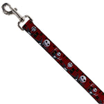 Dog Leash - Nightmare Before Christmas 3-Jack Poses/Peeping Eyes Burgundy/Black/Yellow