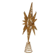 Kurt Adler 16.5-Inch Gold Glitter Wire 3D Star Treetop