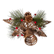 Kurt Adler 11-Inch Natural Star with Pinecones Treetop