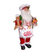 Kurt Adler 40-Inch Christmas Chef Santa with Gingerbread