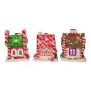 Kurt Adler 3.5-Inch Battery-Operated Gingerbread LED Candy House, 3 Piece Set