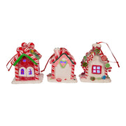 Kurt Adler 3.5-Inch Battery-Operated Gingerbread LED Candy House, 3 Piece Set