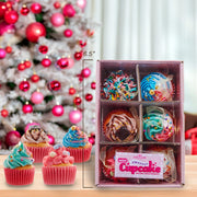 Kurt Adler 6-6.5-Inch Miniature Foam Cupcake Ornaments, 6-Piece Boxed Set
