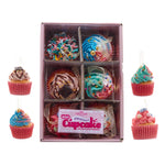 Kurt Adler 6-6.5-Inch Miniature Foam Cupcake Ornaments, 6-Piece Boxed Set