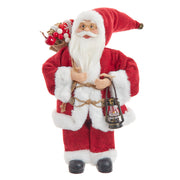 Kurt Adler 12-Inch Standing Christmas Santa with Sack and Lantern