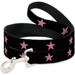 Dog Leash - Star Black/Pink