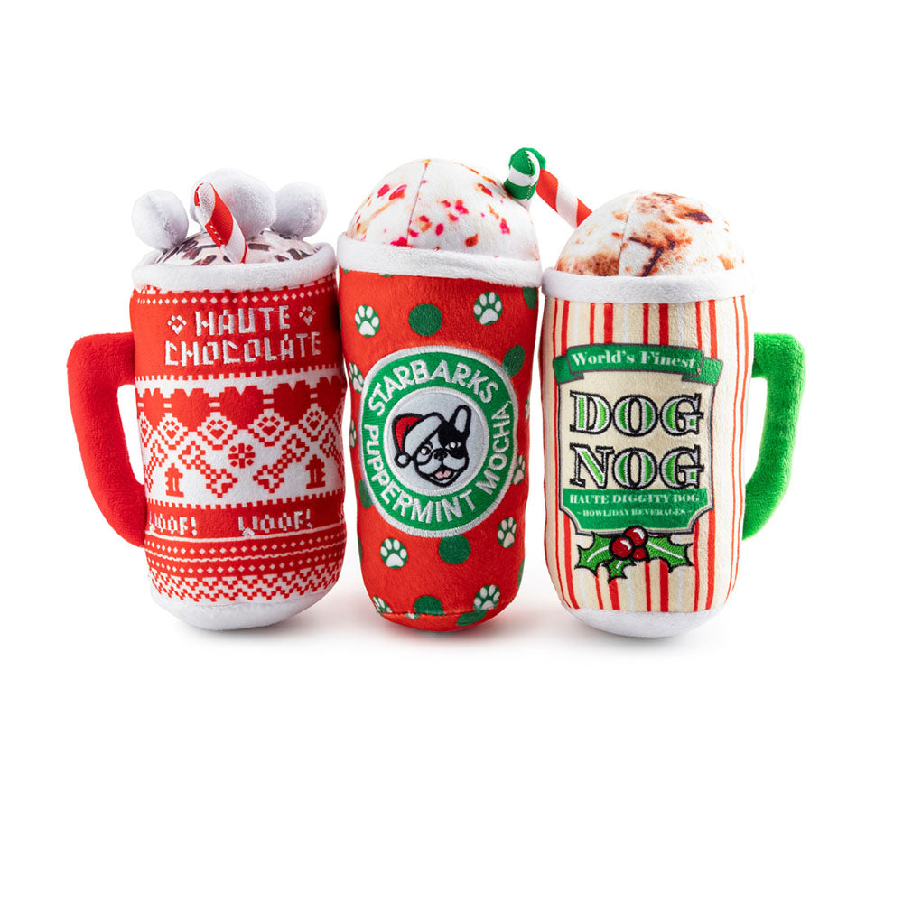Haute Chocolate, Puppermint Mocha, & Dog Nog | Christmas Dog Toys