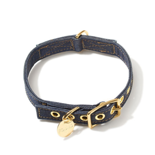 Dog Collars Premium Dark Denim Canvas Cat & Dog Collar