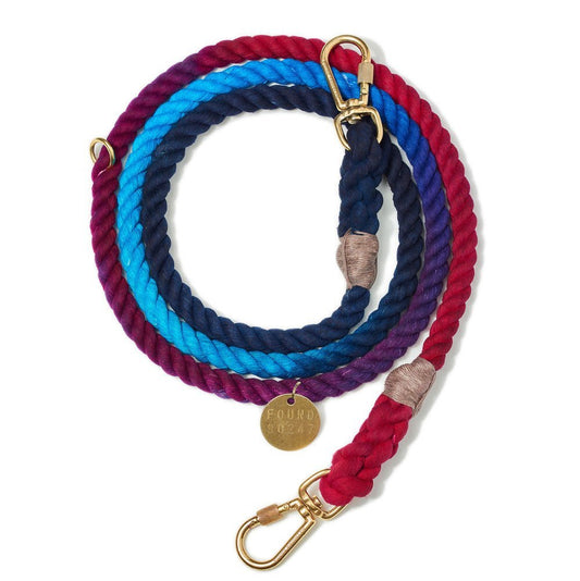 Shop Leashes Premium Dark Multi Ombre Cotton Rope Dog Leash by Found My Animal | Adjustable & Handcrafted