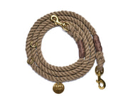 Dark Tan Rope Dog Leash, Adjustable & Handcrafted - Found My Animal