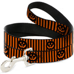 Dog Leash - Jack-o'-Lantern Pumpkin Stripe Orange/Black