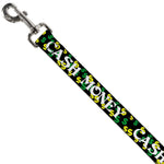 Dog Leash - CASH MONEY w/$$$ Black/White/Yellow/Green