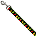 Dog Leash - Christmas Lights Black/Multi Color