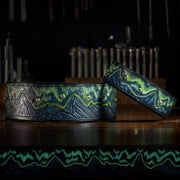 Aurora Borealis Leather Dog Collar 