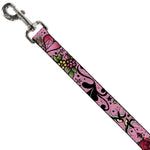 Dog Leash - Mom & Dad CLOSE-UP Pink w/Sparrows