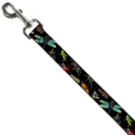 Dog Leash - Insects Scattered CLOSE-UP Black