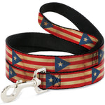 Dog Leash - Puerto Rico Flag Continuous Vintage