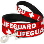 Dog Leash - LIFEGUARD/Logo Red/White
