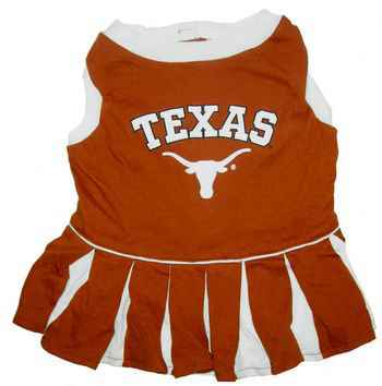 Texas Longhorns Cheerleader Dog Dress - College Pet Fan Apparel