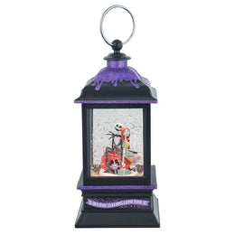 Kurt Adler 9-Inch Battery-Operated Disney Nightmare Before Christmas Jack And Sally Spinning Musical Light-Up Lantern