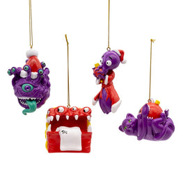 Kurt Adler Dungeons And Dragons Merry Monsters Ornament Set, 4-Piece Set