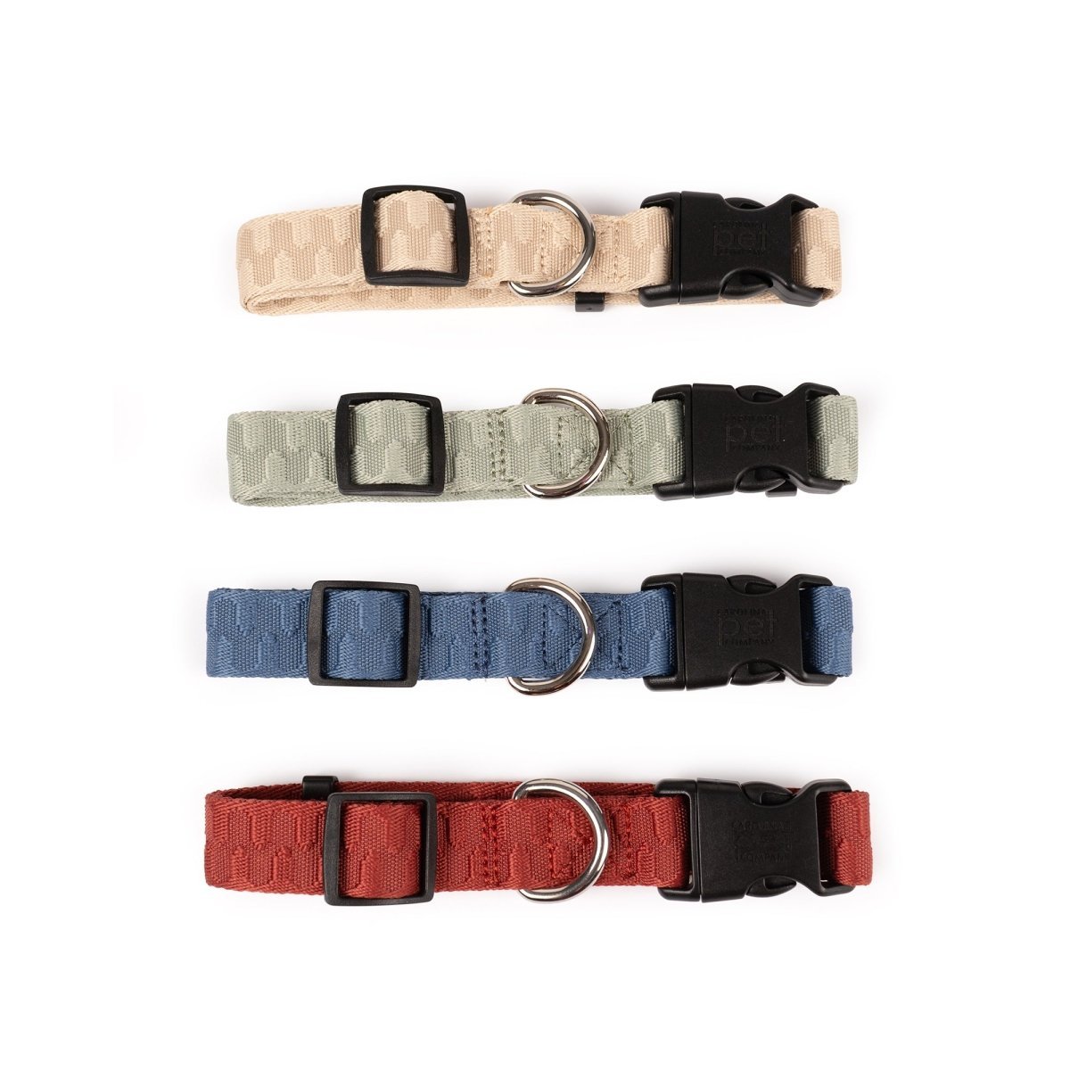 Dog Collar- Checkered Wave - Wavy Red - Small